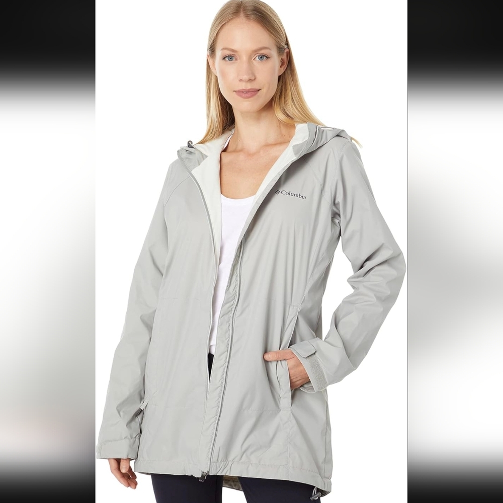 Columbia Women's Light Gray Hooded Ski Jacket